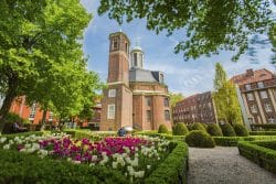 Münster Wandbild Clemenskirche im Sommer – Hochwertiger Stoffdruck aus Münster