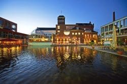Münster Wandbild Germania-Brauerei bei Nacht – Stimmungsvolle Wanddekoration aus Münster