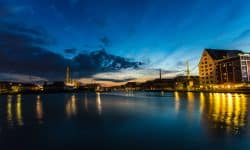 Münster Wandbild Hafen Kanalblick – Hochwertiger Stoffdruck aus Münster