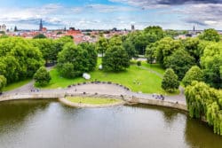 Münster von oben: Aasee-Kugeln