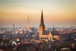 Münster Wandbild Hafenviertel – Hochwertiger Stoffdruck aus Münster